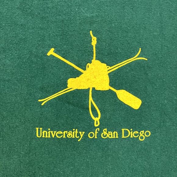 Vintage University Of San Diego T-Shirt Mens Large Green USD Toreros Outdoor 90s - Picture 3 of 11